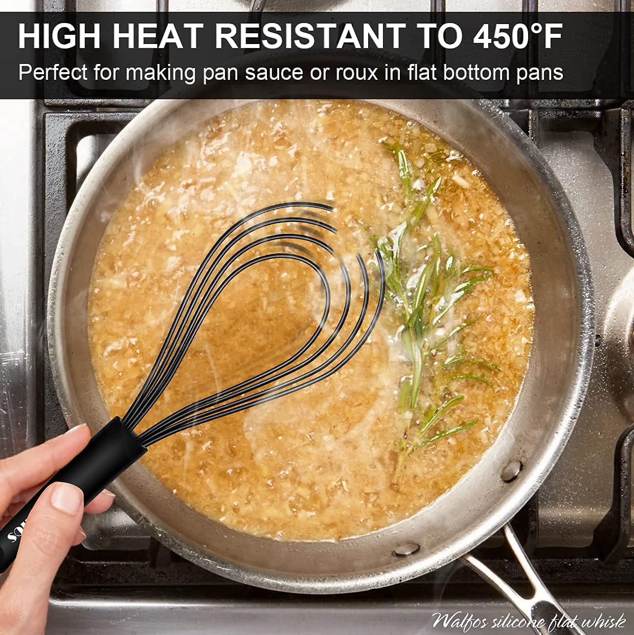 Walfos Whisk,304 Stainless Steel whisk,No-Rust 7+9+11inch Whisks for cooking Nice for Blending,Whisking,Beating.Heat resistant 600°F Dishwasher Safe. Heavy duty kitchen whisk.17.7+22.8+27.9cm -SILVER