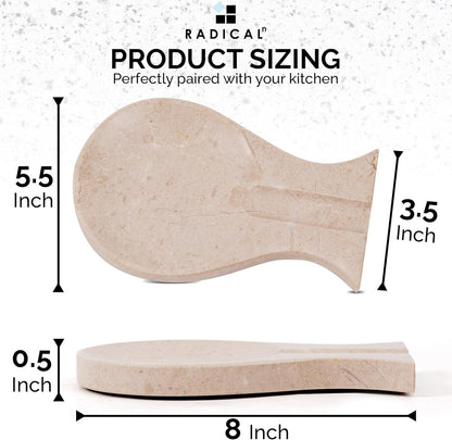 Radicaln Marble Spoon Rest for Stove Top 8" Inches Black Handmade Spoon Holder For Kitchen Utensils, Ideal Heat-Resistant Cooking Utensil Rest, Modern Farmhouse Kitchen Décor