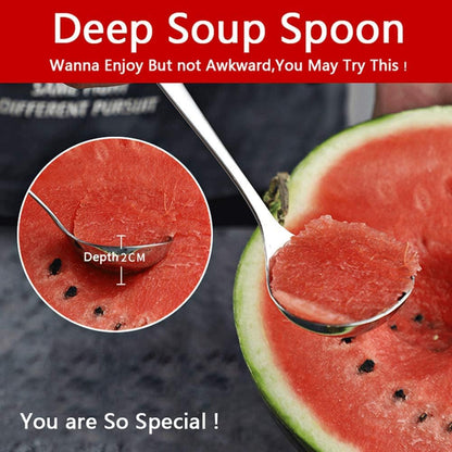 18/8 Stainless Steel Mini Ladle Deep Soup Spoon - 6.7inch (4 Packed)