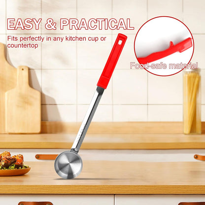1 Ounce Solid Stainless Steel Portion Control Ladle Spoon - 2Pcs Pizza Sauce Serving Spoons Portion Ladle for Sauces, Perfect for Weight Watchers, Buffets, Parties