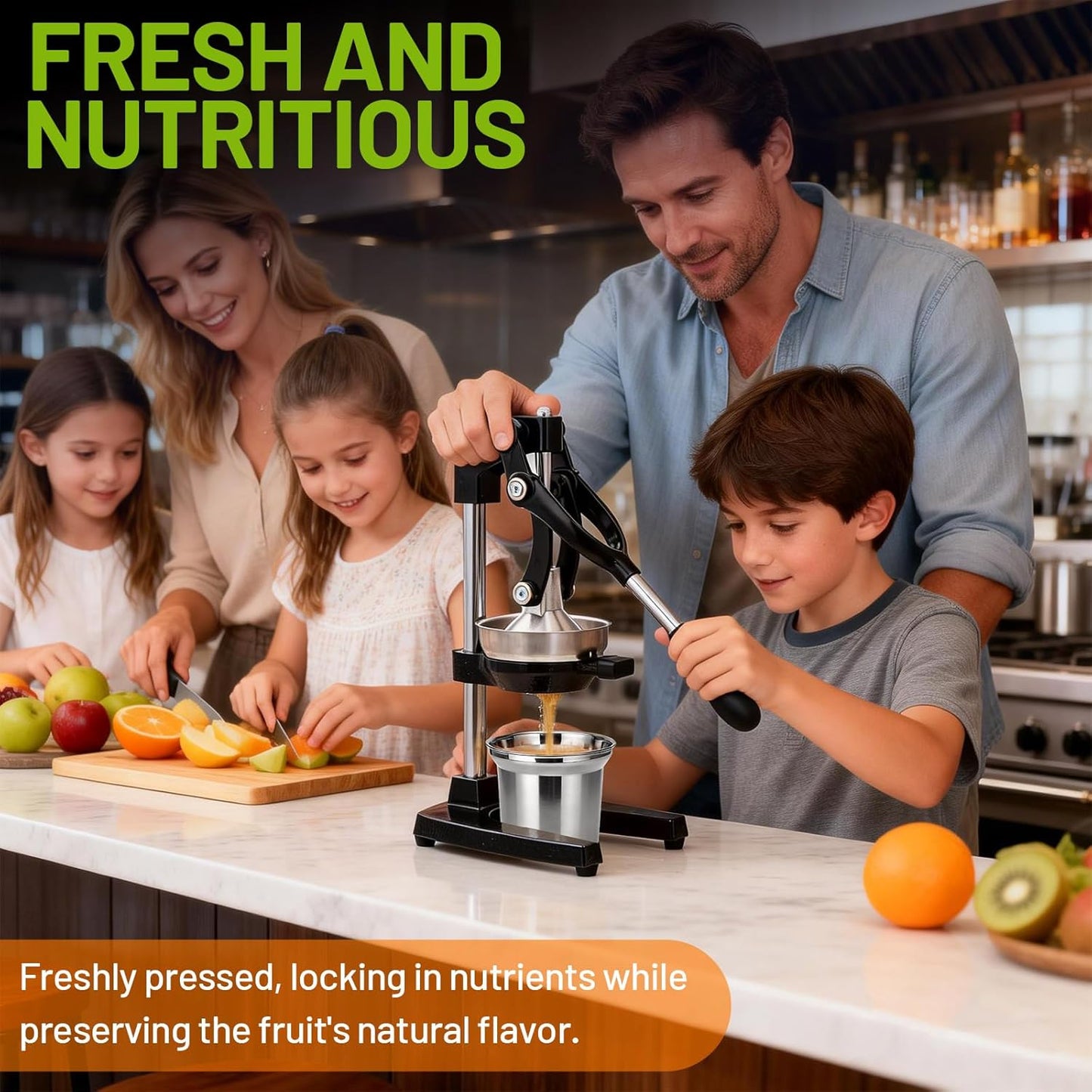 Cast Iron Juicer,Manual Juicer Hand Press,Professional Citrus Juicer,with Stainless Steel Cup,Easy to Use & Clean,Heavy Duty Stainless Steel Manual Juicer For Orange Juice,Pomegranate,Lemon(Black)