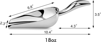 New Star Foodservice 1028508 Stainless Steel Bar Ice Flour Utility Scoop, 6-Ounce