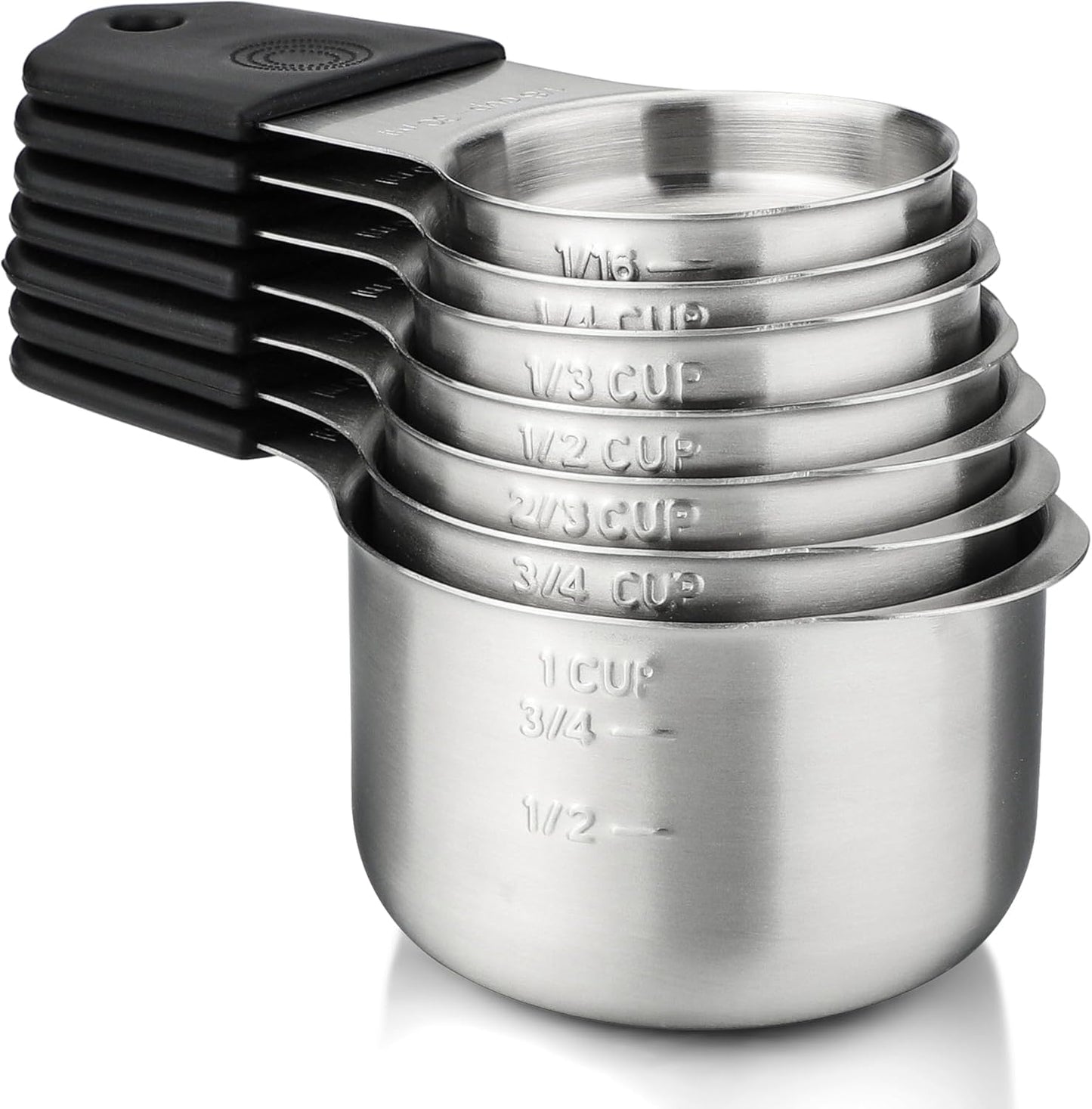 Magnetic Measuring Cups Set of 7 Stainless Steel Heavy Duty Stackable Measuring Cups for Dry and Liquid Ingredients