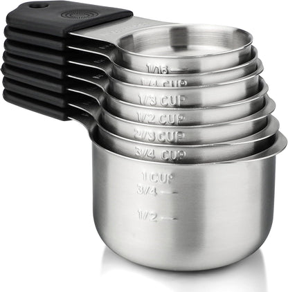 Magnetic Measuring Cups Set of 7 Stainless Steel Heavy Duty Stackable Measuring Cups for Dry and Liquid Ingredients