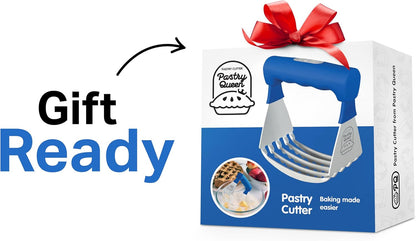 Pastry Cutter Tool - Heavy Duty Stainless Steel Pastry Blender, Comfortable Handle, Dishwasher Safe, Perfect Flaky Pie Crust & Biscuits - Blue