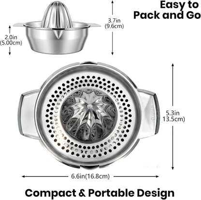 Premium 316L Stainless Steel Lemon Squeezer & Manual Juicer - Heavy Duty Hand Press for Orange, Citrus, Lime | Dishwasher Safe & Anti-Corrosion