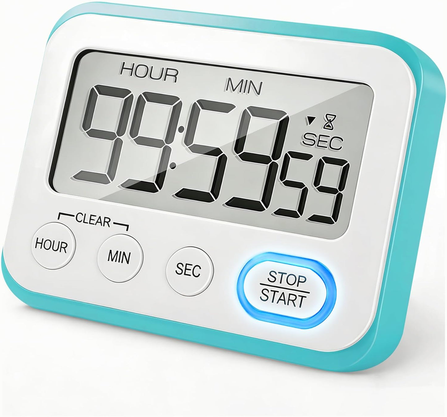 Digital Kitchen Timer Magnetic Loud Alarm, Large LCD Screen Silent/Beeping Multi-Function for Teachers Classroom Kids, Black