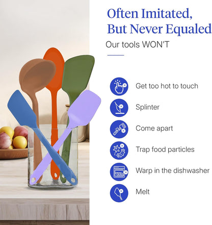 GIR: Get It Right 5-Piece Silicone Ultimate Kitchen Utensils Set - Ladle, Spatula, Flip, Spoon & Spoonula - Non-Toxic Cooking Utensils for Nonstick Cookware, Cooking and Baking - Black
