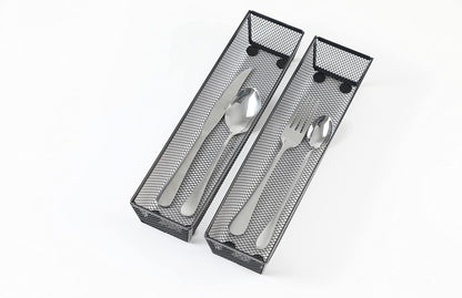 BYCY 3 Pack Mesh Flatware Drawer Organizer for Kitchen/Office/Home Tools,Spoon Knife Fork Organizers Box Utensil Tabletop Storage Tray (12 x 6 x 2 Inch)