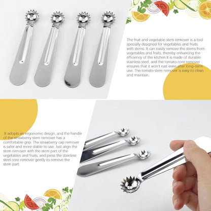 4 Pcs Tomato Corer Tool Strawberry Corer Tool Stainless Steel Strawberry Huller Tool Fruit Vegetable Baller Practical Kitchen Tool