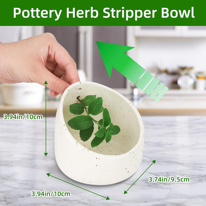 herb stripper，herb stripper bowl，pottery herb stripper，handmade with different circular hole sizes for separating leaves and stems.