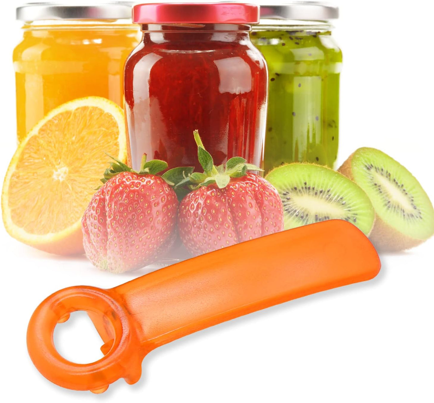 1 Pack Red Jar-key Jar Opener The Original Easy Use by Anyone (Transparent)