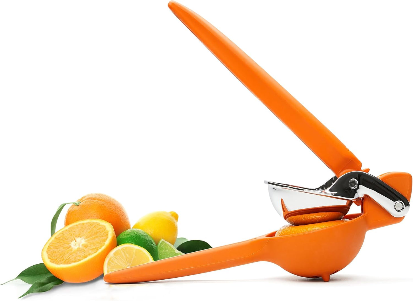 Chef'n FreshForce Lemon Squeezer Citrus Juicer, Manual Hand Press with Dual-Gear Power for Maximum Juice Extraction, Durable, Lime Green