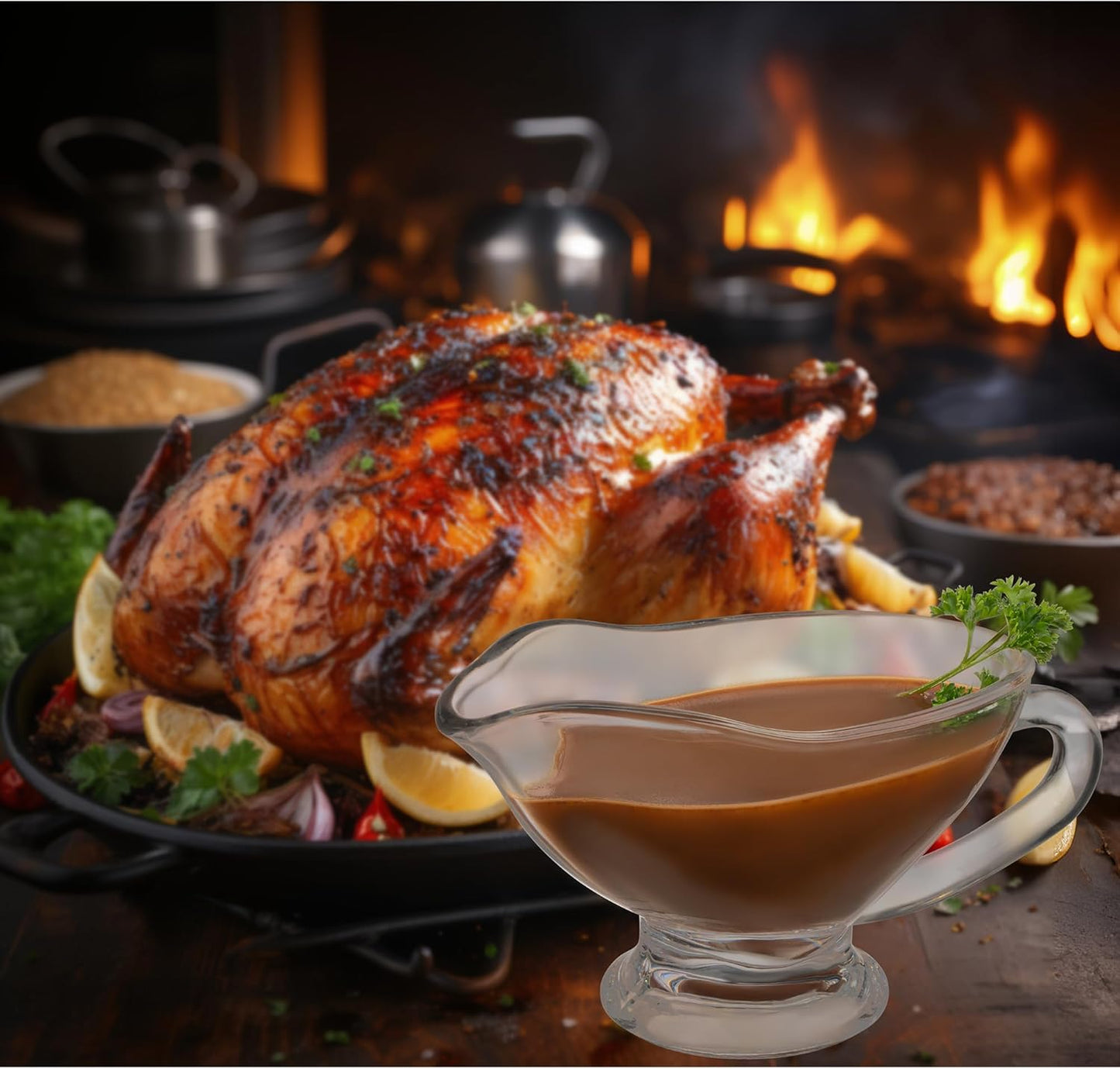 HIC Kitchen Roasting Fat Separator Gravy Strainer, Borosilicate Glass, 32-Ounces, For Stress-Free Holiday Meal Prep and Serving