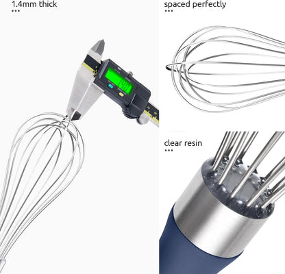 U-Taste 7" Mini Whisk for Cooking: 18/8 Stainless Steel Small Metal Kitchen Wisk, Tiny Hand Mixing Tool for Coffee, Egg, Sauce, 6-Wires Compact Head for Baking, Beating in Bowl, Mug, Jar (Set of 2)