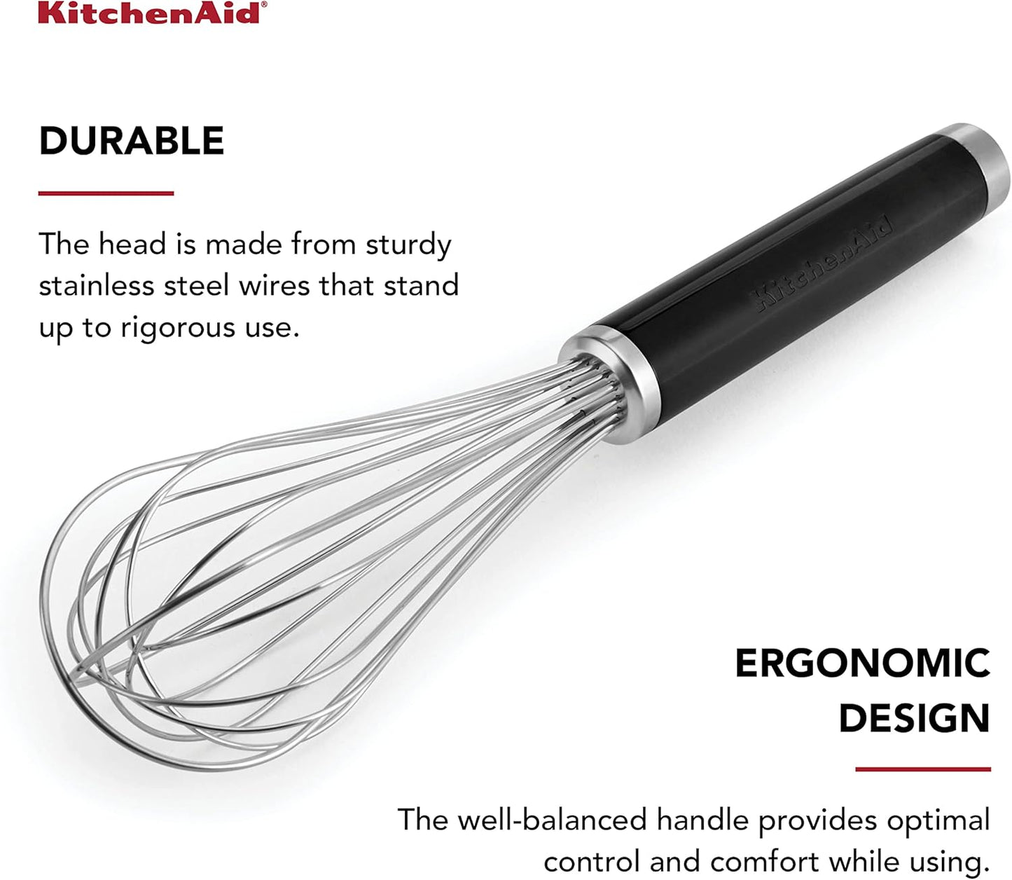 KitchenAid Classic Utility Whisk, 10.5 Inch, Black