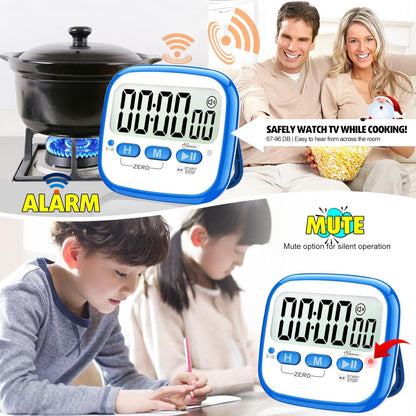 AyayaBoss 2-Pack Magnetic Kitchen Timers for Cooking, Digital Stop Watch Countdown Timer for Kids, Teachers, Classroom, Office, Exercise - Battery Included