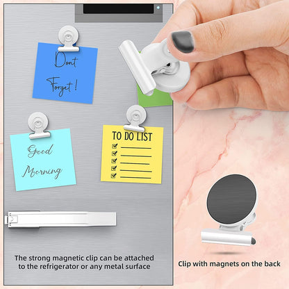 Grtard 12 Pack Magnetic Clips, Fridge Magnets Refrigerator Magnets, Strong Magnetic Clips Heavy Duty, Whiteboard Magnet Clip for Office Home Classroom Organization Kitchen Accessories(Black)