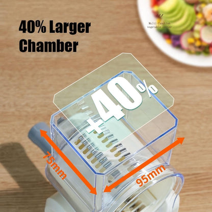 Rotary Cheese Grater with Hand Crank, Multi-Purpose Shredder Slicer with 3 Interchangeable Stainless Steel Blades for Shredding, Slicing, and Grating Cheese, Vegetables, and Fruit (Beige)