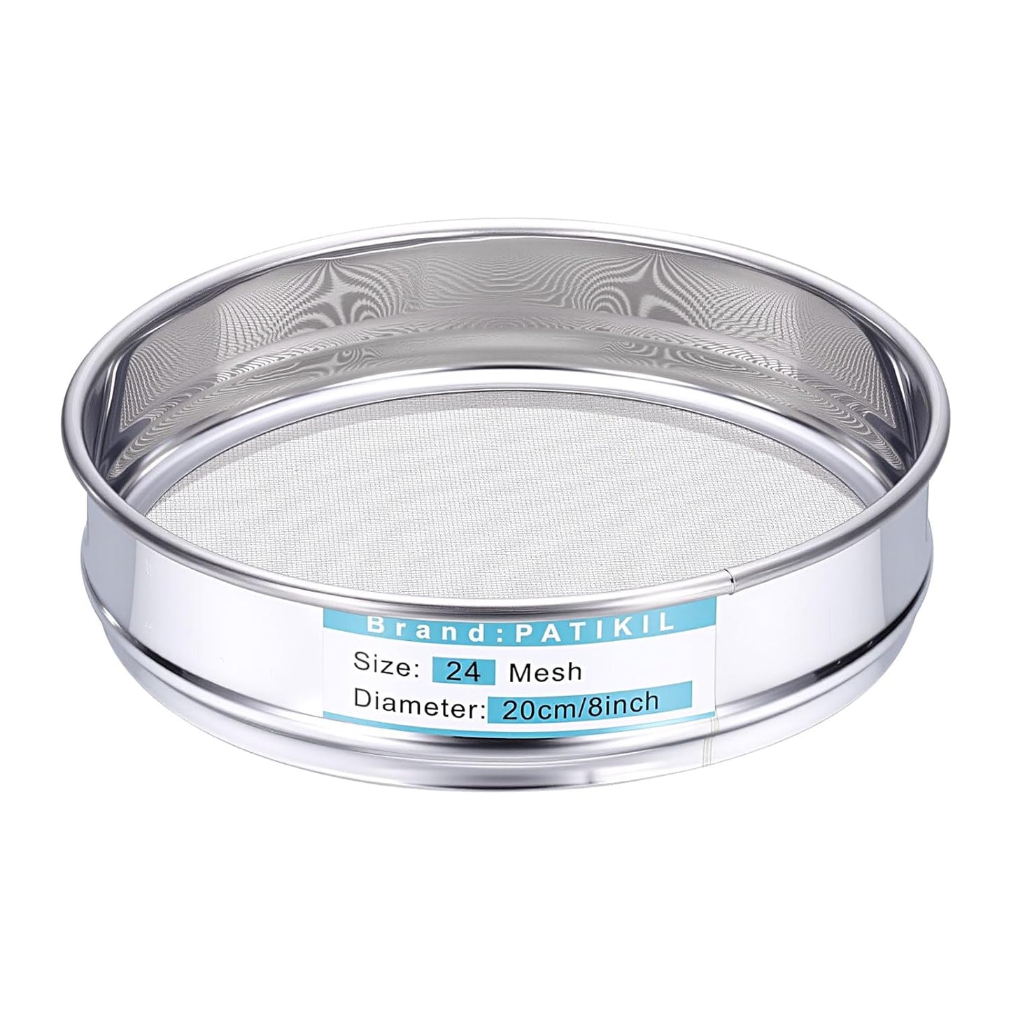 PATIKIL 325 Mesh(0.045mm) Lab Sieve, 3.9"(10cm) Diameter Sifting Screen 304 Stainless Steel Wire Cloth Fine Mesh Sieve for Industrial Laboratory Home Soil Sifter Dry Sift Screens Hash - Colors A