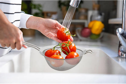 HIC Kitchen Fine Mesh Strainer With Helper Handle, 18/8 Stainless Steel, 6-Inch, For Sifting, Draining, And Straining Pasta, Vegetables, Stocks, And Sauces