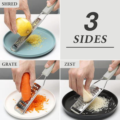 Cambom Lemon & Citrus Zester, Cheese Graters with Stainless Steel Sharp Blade for Parmesan Cheese, Ginger, Garlic, Nutmeg, Chocolate, Vegetables, Fruits, Dishwasher Safe Shredder Fine Blade
