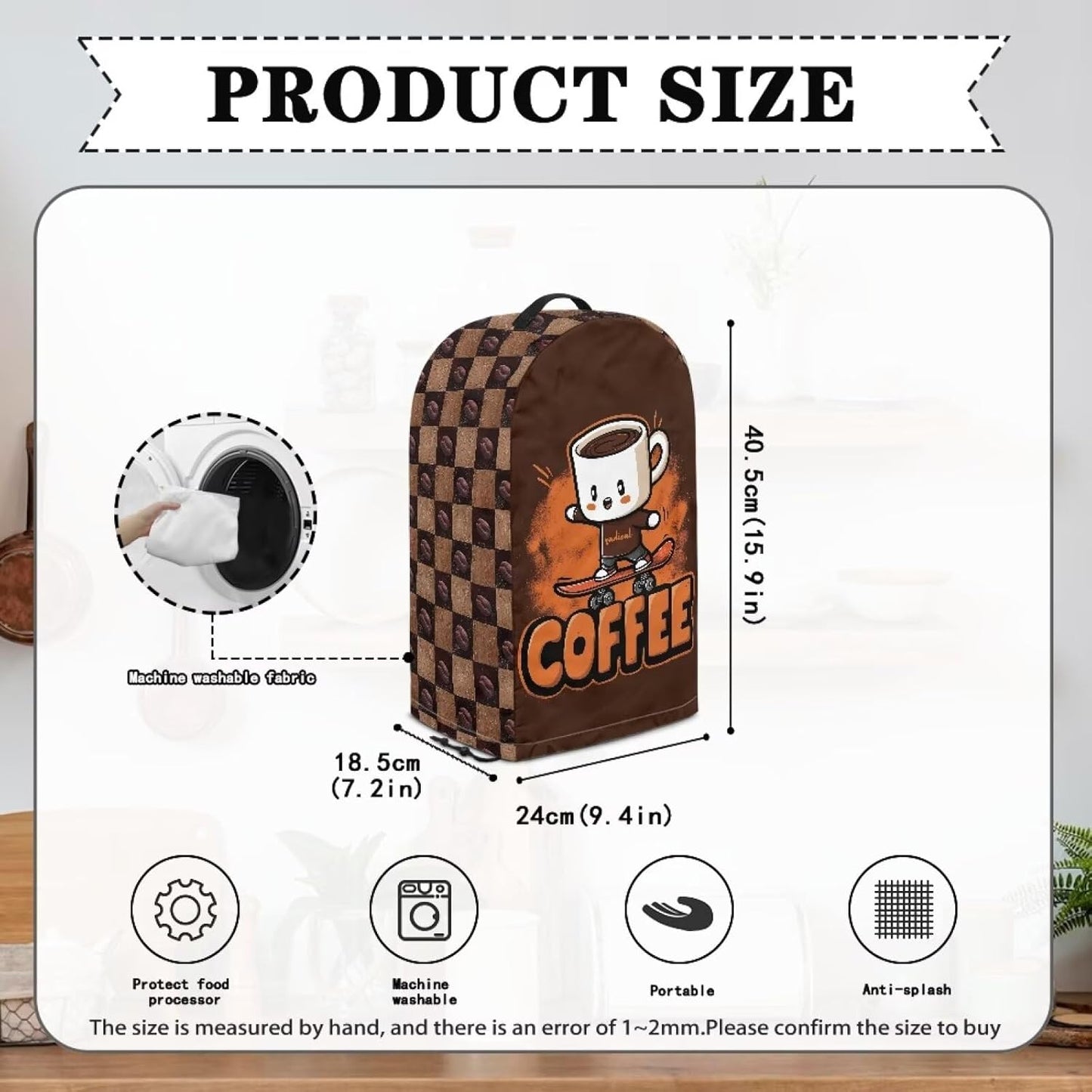 Coffee Pastry Blender Dust Cover with Drawstring Field Stand Mixer or Coffee Maker Cover Anti Fingerprint Polyester Appliance for Home Kitchen Decor