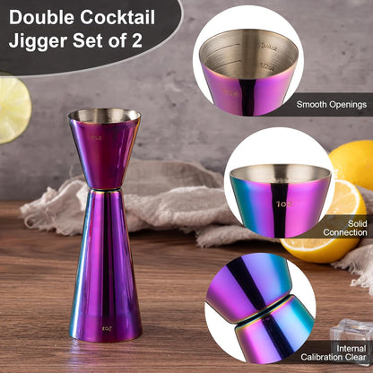 Briout Jigger for Bartending, Double Cocktail Jigger Japanese Premium 304 Stainless Steel Jigger 2 OZ 1 OZ with Measurements Inside