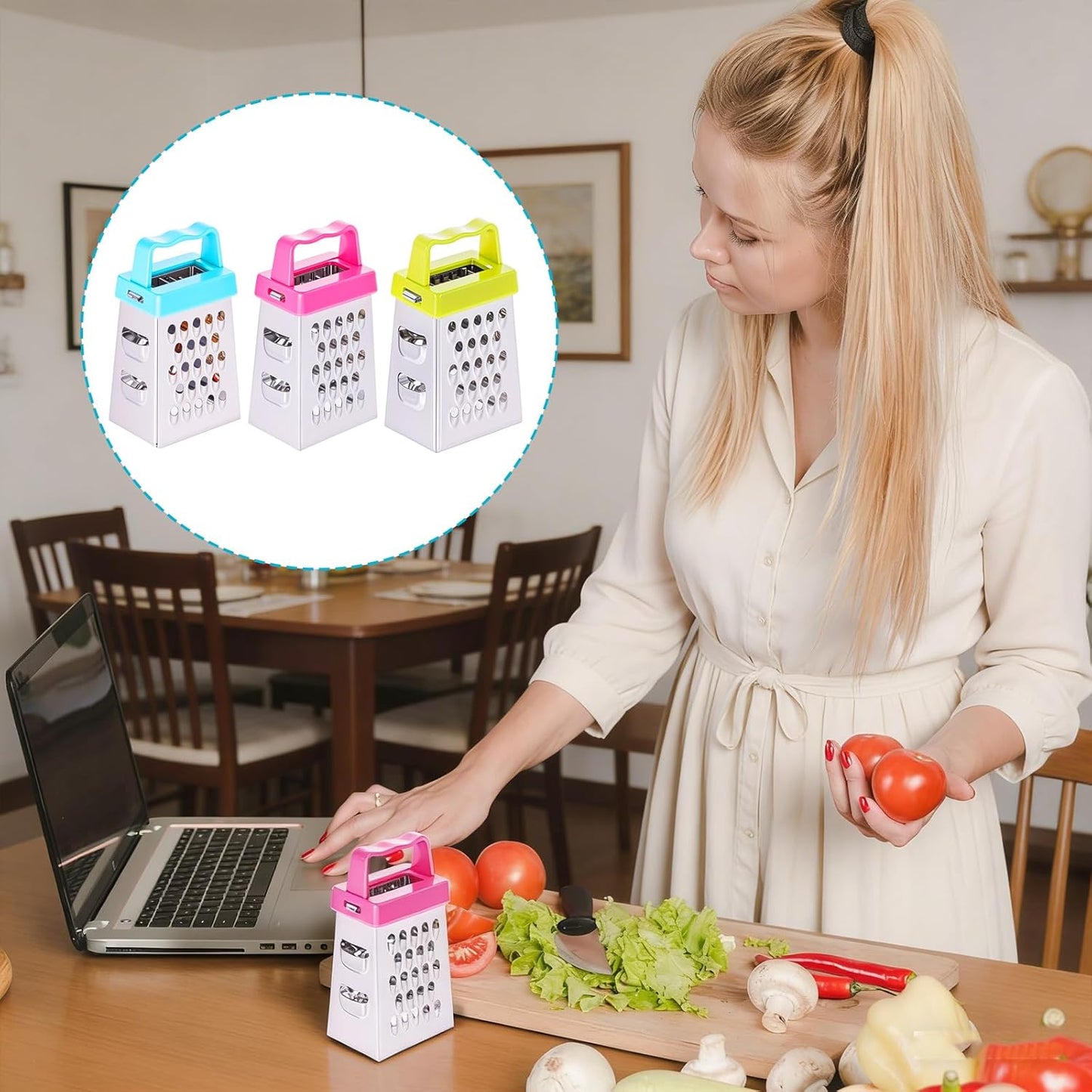 6pcs Mini Cheese Grater Set, Stainless Steel Box Graters, Compact Mini Graters for Kitchen, Small Box Grater for Cheese, Vegetables, Ginger, and More