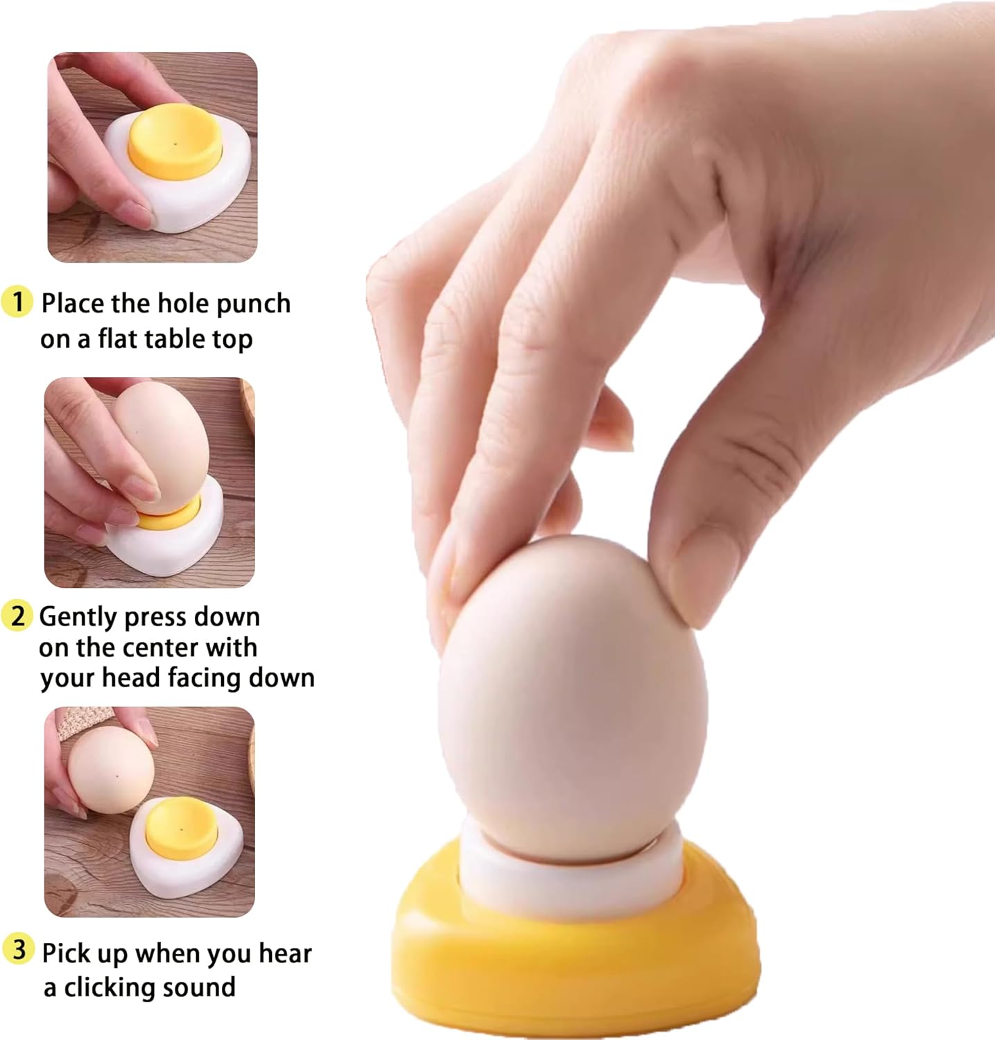 Deviled Egg Maker – 3-in-1 Egg Slicer and Piercer Combo Tool with Stainless Steel Blades for Hard Boiled Eggs, Soft Fruits, Heavy Duty, Dishwasher Safe, Compact Kitchen Gadget