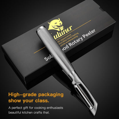 Serrated Blade Premium I Type 304 Stainless Steel Multifunctional Kitchen Peeler Real Wood Handle Ultra Sharp Blade Vegetable Potato Apple（Agarwood）