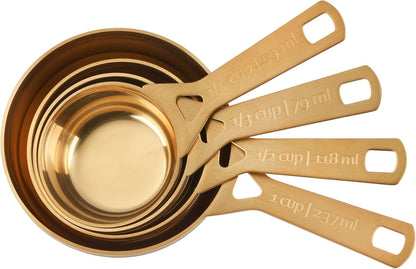 Le Creuset Measuring Spoons, Gold, Set of 5 (1/8,1/4,1/2,1Tsp,1Tb)