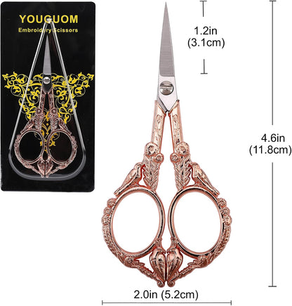 YOUGUOM Sewing Embroidery Scissors, Small Thread Scissor for Craft Artwork Needlework Yarn Knitting Detail Snips, Black Cute Bird Shears