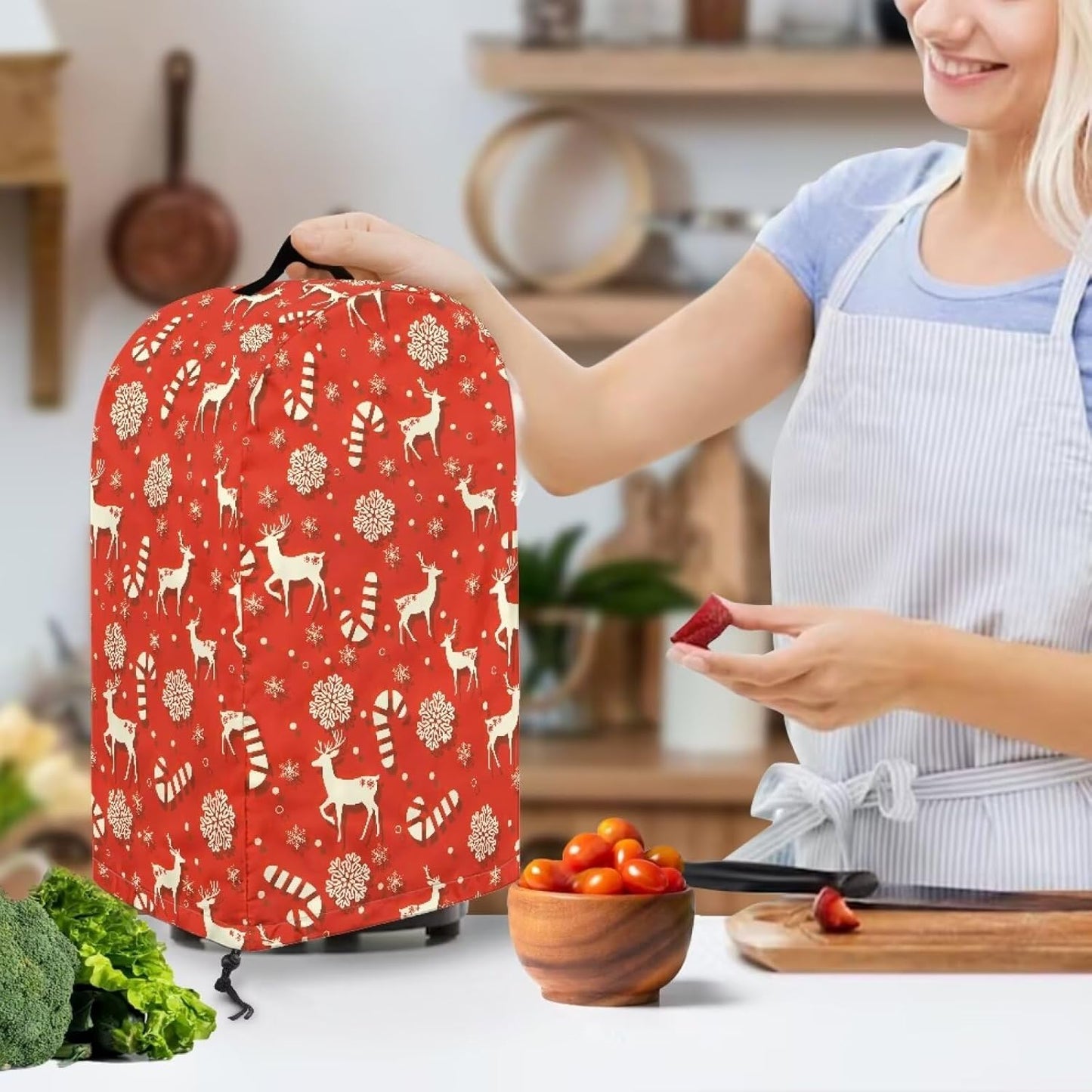 Coffee Pastry Blender Dust Cover with Drawstring Field Stand Mixer or Coffee Maker Cover Anti Fingerprint Polyester Appliance for Home Kitchen Decor