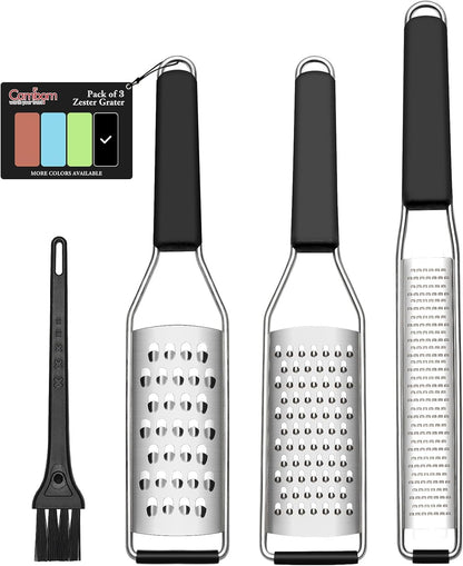 Cambom Lemon & Citrus Zester, Cheese Graters with Stainless Steel Sharp Blade for Parmesan Cheese, Ginger, Garlic, Nutmeg, Chocolate, Vegetables, Fruits, Dishwasher Safe Shredder Fine Blade