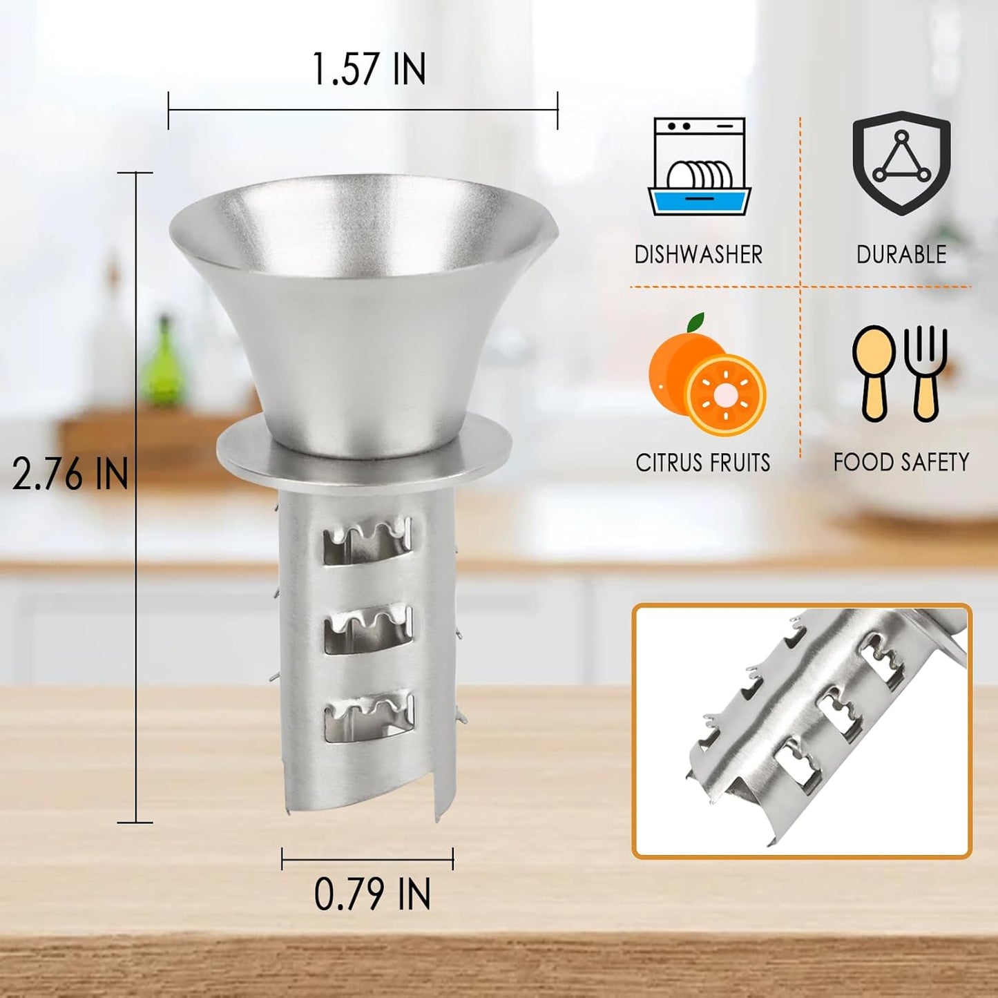 KAYCROWN 18/8 Stainless Steel Manual Lemon Juicer Squeezer, Easy Squeeze Small Hand Juicer and Reamer, Hand Citrus Juicer and Lemon Pourer, Screw Limes squeezer, Dishwasher Safe, Pack of 2