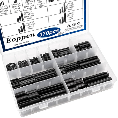 230Pcs SAE Roll Pin Assortment Set - Slotted Spring Pins Steel Split Expansion Pin 10 Sizes 1/16 5/64 3/32 1/8 5/32 3/16 7/32 1/4 5/16 3/8 Inch for Home Improvement Automotive Repair
