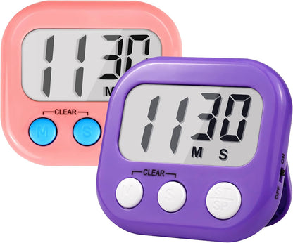 Timer for Kids Teachers Supplies Digital Kitchen Timers for Cooking Large Magnetic Classroom Timer 2Pack-Blue Green
