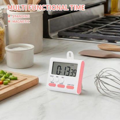 Mudder 6 Pack Digital Kitchen Timer for Cooking, Large Digits, 24 Hour Magnetic Backing Stand Kitchen Timers Clock for Classroom Kids Teachers, Loud Alarm and Large Screen (Black)