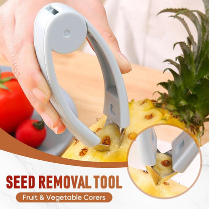 Multifunctional Pineapple Corer and Slicer, Pineapple Eye Remover Tool, Stainless Steel Cutter Strawberry Stem Remover Quickly Cut and Remove Tweezers Kitchen Tools (1, ORANGE)