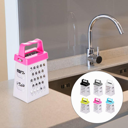 Ptwola 6 Pcs Mini Cheese Grater Professional Box Grater Stainless Steel Fine Coarse Handheld Slicer with 4 Sides Small Box Food Shredder Safe Zester for Kitchen Cheese Garlic Ginger Vegetable Potatoes