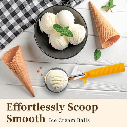 HOMURE H 4 oz Scoop, Large Ice Cream Scoop with Trigger, #8 Disher, Muffin Scoop, Portion Scoop, Cookie Scoop for Baking, Grey Handle, for Making Ice Cream Cookie Muffin Cupcake Mashed Potato