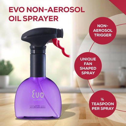 Evo Oil Sprayer Minis, Non-Aerosol for Olive, Cooking Oils, and Vinegars, 8-Ounce Capacity, 1 Each Yellow and Green