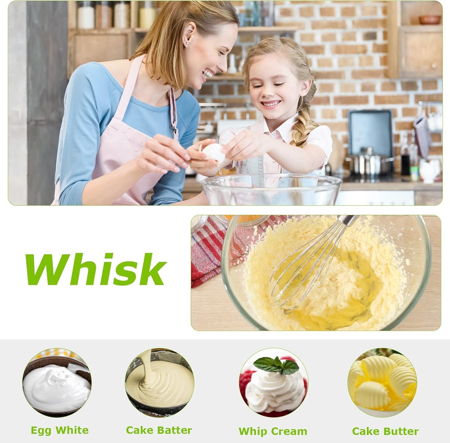 Bonsenkitchen Immersion Blender Handheld with Food Processor, 20 Speeds Hand Blender with Turbo Mode, Stainless Steel Blade, Egg Whisk, Beaker & Chopper Bowl, Hand Mixer for Smoothie, Soup, Baby Food
