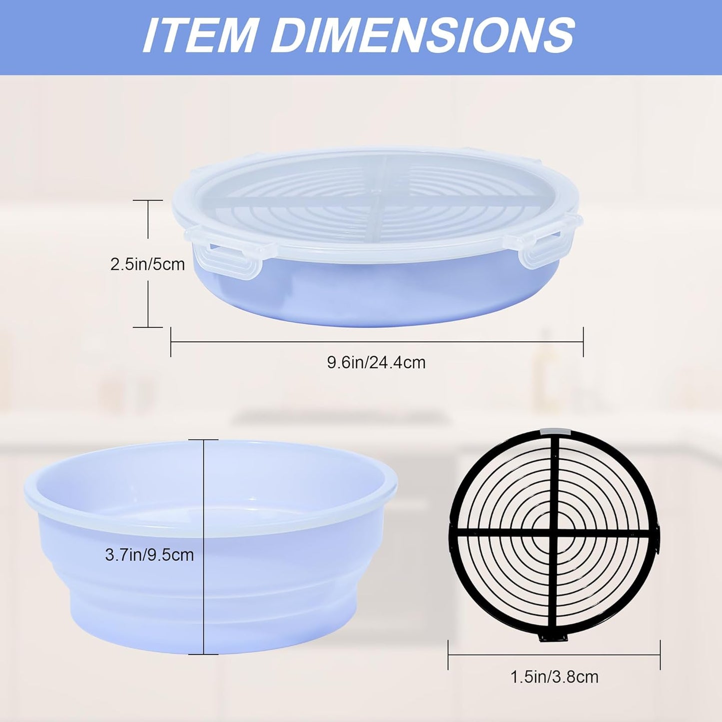 FJNATINH Collapsible Batter Bowl - Mess Free Better Breader Shaker Bowl with Lid Breading Shaker Container - Great for Fried Fish, Fried Chicken, Onion Rings, Wings & More,No Leak,Easy to Store