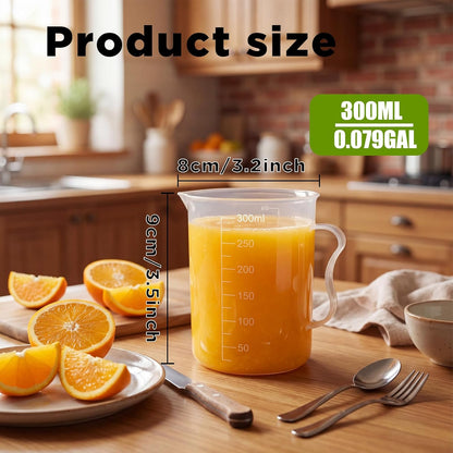 ASEVAT 3-Piece Liquid Measuring Cups Set, 100ml 300ml 1000ml Clear Plastic Measuring Cup with Spout, BPA Free Nesting Measuring Tools for Kitchen Cooking & Baking