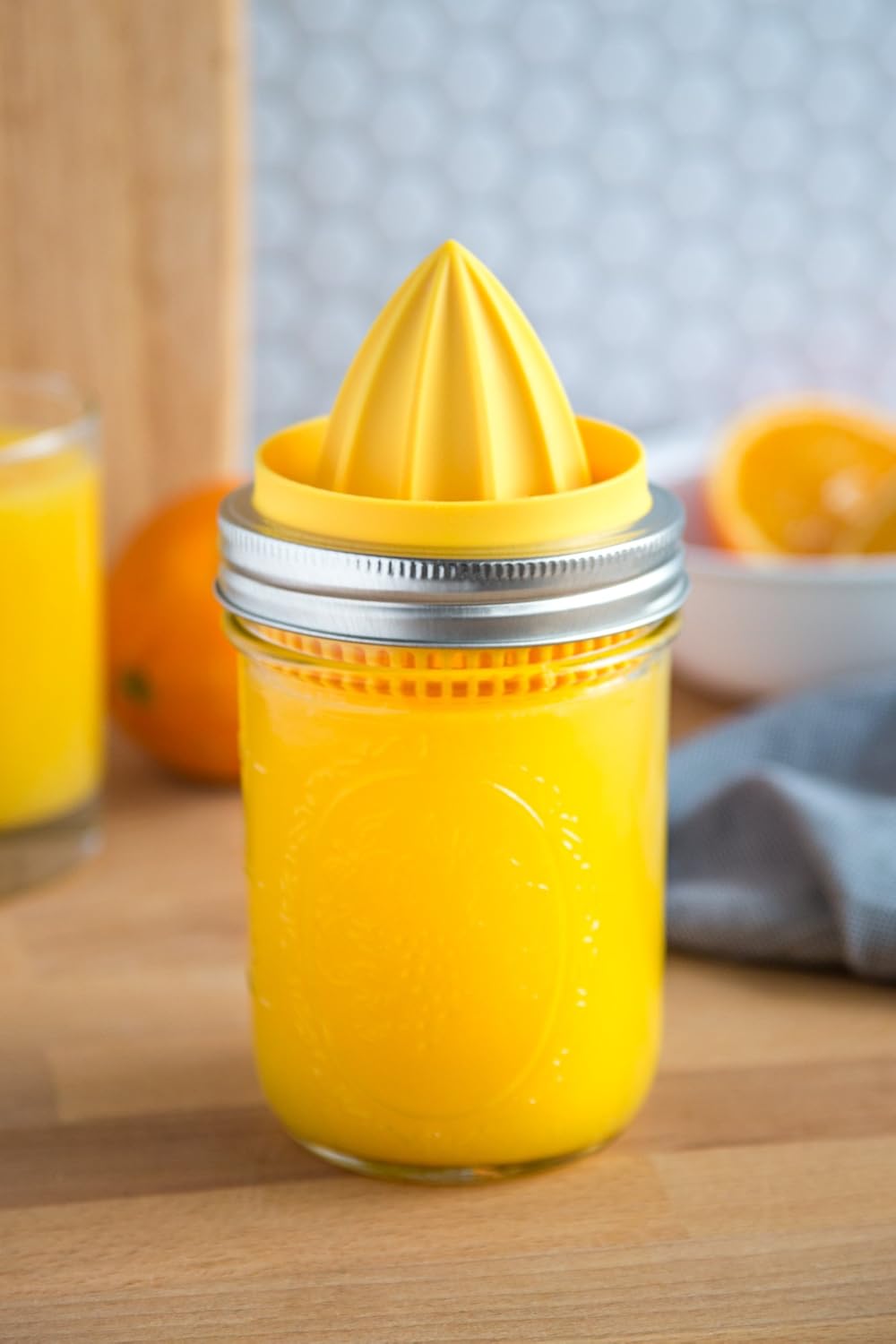 Jarware Citrus Juicer Lid For Wide Mouth Mason Jars, Stainless Steel Juicer