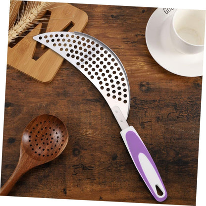LABRIMP 14.57 Inch Stainless Steel Pot Strainer with Handle Pan Drainer Clip-on Kitchen Pasta Draining Tool for Safe Water Separation and Food Straining