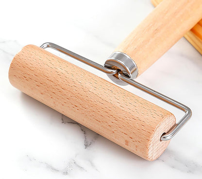 Roller Rolling Pin, 4 Inch Wood Rolling Pin for Kneading the Dough of Baking Bread, Pizza, Cookie, Noodles (M)