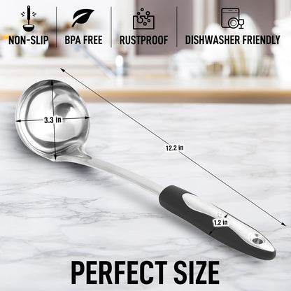 Zulay Kitchen Stainless Steel Spatula - 14.8” Heat-Resistant Metal Slotted Turner for Cooking, Frying & Grilling - Durable, Rust-Proof & Dishwasher Safe Kitchen Utensil for Everyday Use